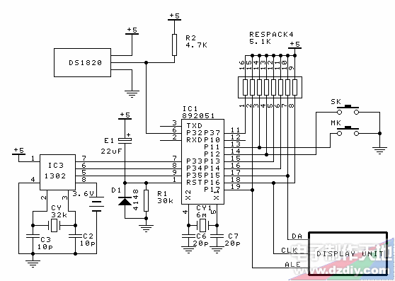 數(shù)字電子鐘電路圖