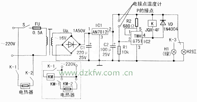 穩(wěn)定可靠的恒溫控制裝置,恒溫控制電路圖