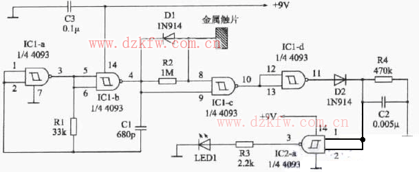 觸摸開關(guān)電路原理圖