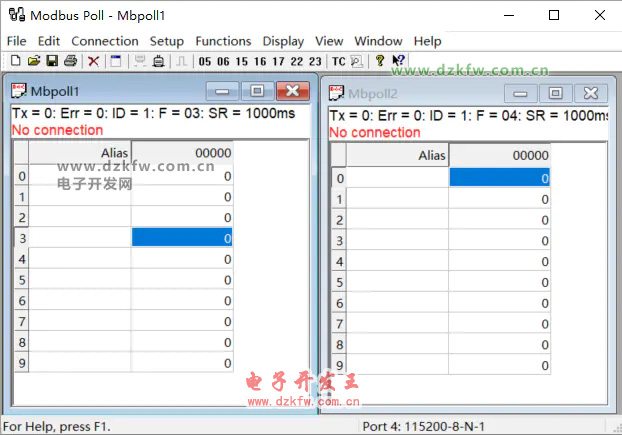 Modbus Poll主界面