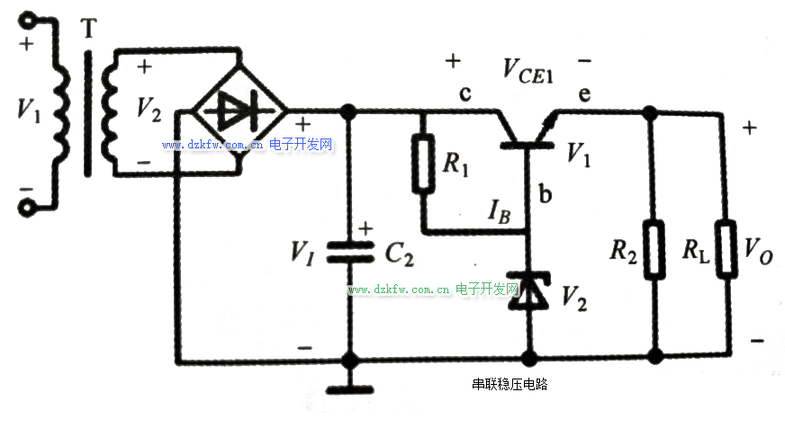 串聯穩壓二極管擴流電路