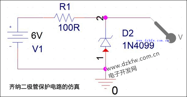 齊納二極管保護電路的仿真