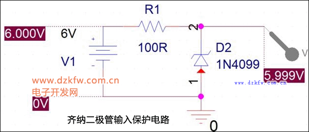 齊納二極管輸入保護電路