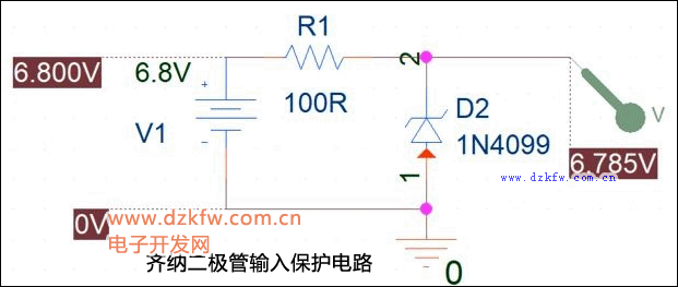 齊納二極管輸入保護電路
