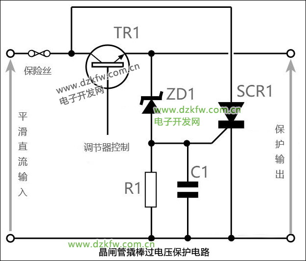 晶閘管撬棒過電壓保護電路
