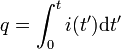 q=\int_0^t i(t') \mathrmouyqiqct'