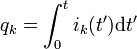 q_k=\int_0^t i_k(t') \mathrmqyimokit'