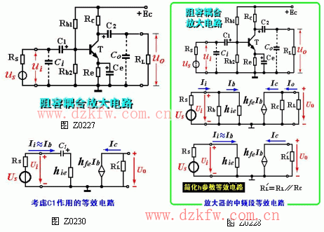 單級阻容耦合放大電路圖