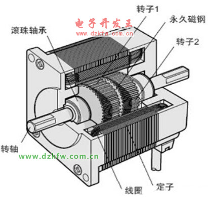 步進電機的構(gòu)造圖