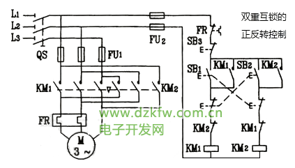 三相電動機接觸器按鈕雙重互鎖正反轉(zhuǎn)電路圖,電機正反轉(zhuǎn)的按鈕互鎖電路